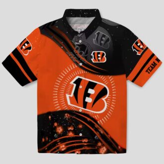 NFL Cincinnati Bengals Hawaiian Shirt – Black Orange Wave, Summer Football Fan Gear