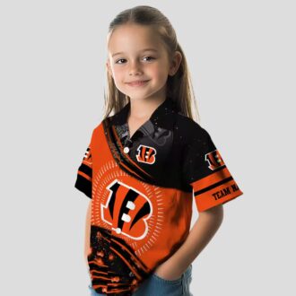 NFL Cincinnati Bengals Hawaiian Shirt – Black Orange Wave, Summer Football Fan Gear