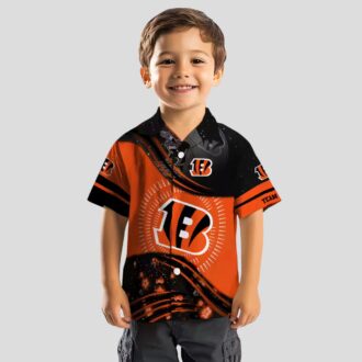 NFL Cincinnati Bengals Hawaiian Shirt – Black Orange Wave, Summer Football Fan Gear