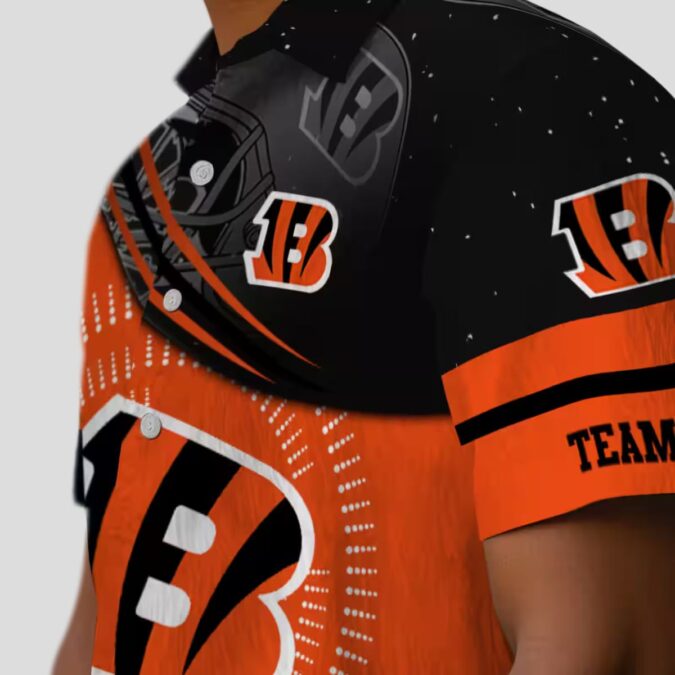 NFL Cincinnati Bengals Hawaiian Shirt – Black Orange Wave, Summer Football Fan Gear
