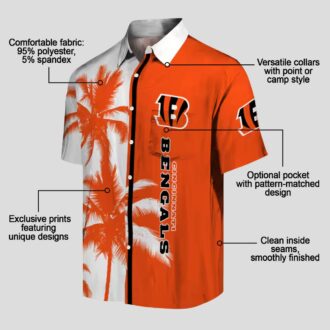 Orange White Tropical Cincinnati Bengals Hawaiian Shirt – NFL Aloha Palm Trees Design