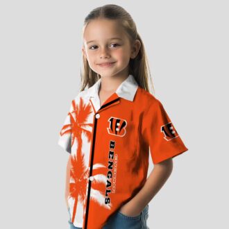 Orange White Tropical Cincinnati Bengals Hawaiian Shirt – NFL Aloha Palm Trees Design