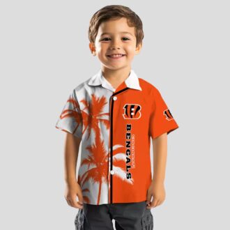 Orange White Tropical Cincinnati Bengals Hawaiian Shirt – NFL Aloha Palm Trees Design