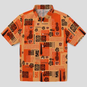 Tribal Symbols Cincinnati Bengals Orange Hawaiian Shirt – NFL Tropical Game Day Wear