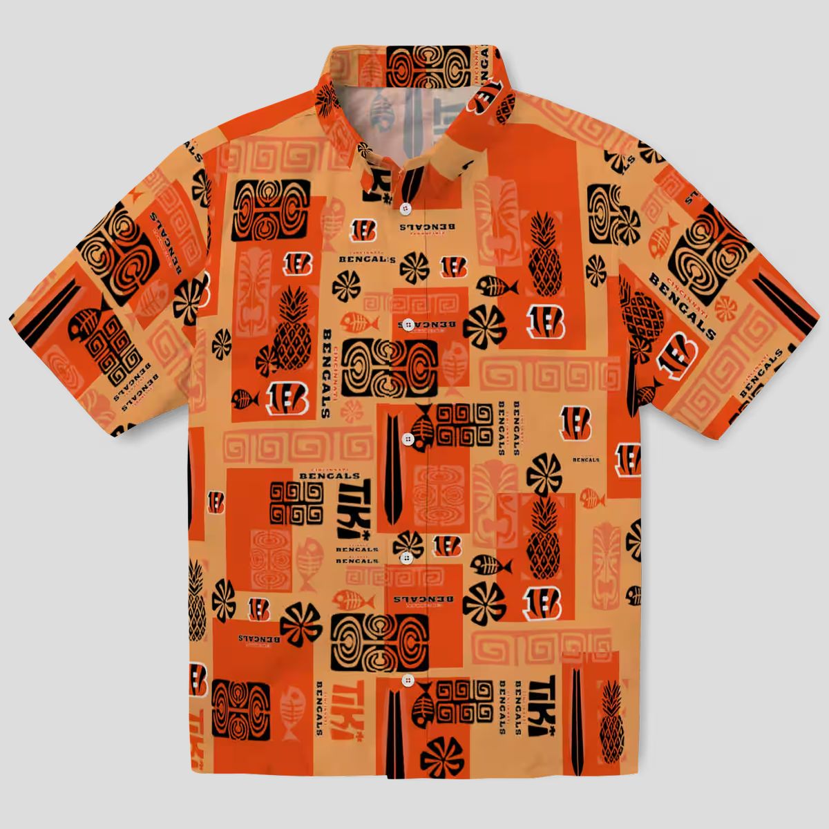 Tribal Symbols Cincinnati Bengals Orange Hawaiian Shirt – NFL Tropical Game Day Wear