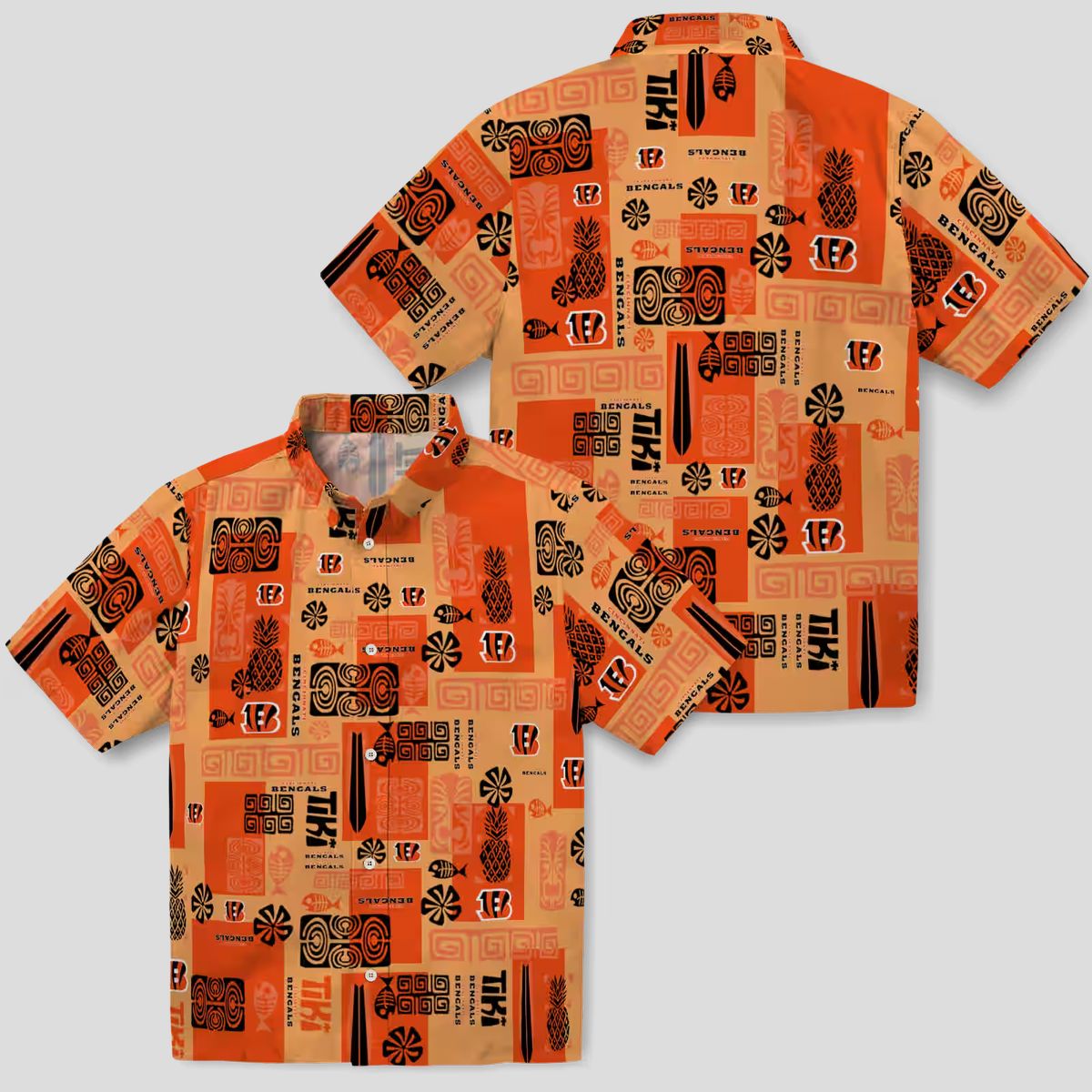 Tribal Symbols Cincinnati Bengals Orange Hawaiian Shirt – NFL Tropical Game Day Wear