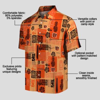 Tribal Symbols Cincinnati Bengals Orange Hawaiian Shirt – NFL Tropical Game Day Wear
