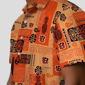 Tribal Symbols Cincinnati Bengals Orange Hawaiian Shirt – NFL Tropical Game Day Wear