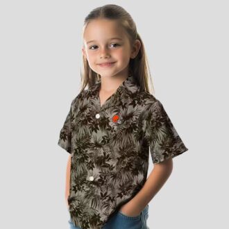 Cleveland Browns Aloha Hawaiian Shirt, Brown Leaf Design Summer Outfit for Football Fans