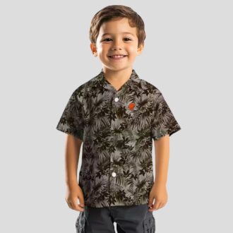 Cleveland Browns Aloha Hawaiian Shirt, Brown Leaf Design Summer Outfit for Football Fans