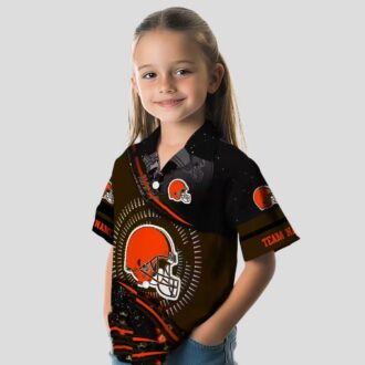 Cleveland Browns Aloha Shirt, Black Brown Football Wave Beachwear for Fans