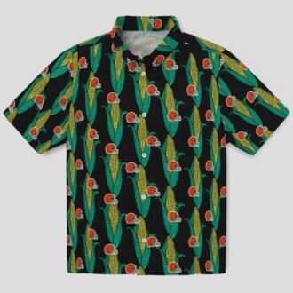 Cleveland Browns Black Green Hawaiian Shirt, Tropical Corn Design Game Day Outfit