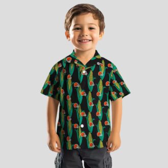 Cleveland Browns Black Green Hawaiian Shirt, Tropical Corn Design Game Day Outfit