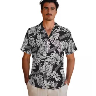 Cleveland Browns Black Hawaiian Shirt, Tropical Monstera Leaf Button Up for NFL Fans