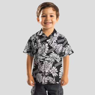 Cleveland Browns Black Hawaiian Shirt, Tropical Monstera Leaf Button Up for NFL Fans