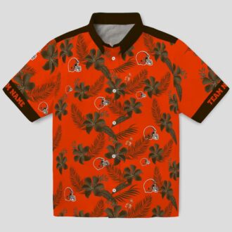Cleveland Browns Botanical Hawaiian Shirt, Orange Floral Tropical Summer Outfit