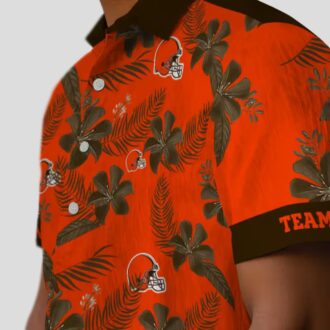 Cleveland Browns Botanical Hawaiian Shirt, Orange Floral Tropical Summer Outfit