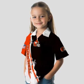 Cleveland Browns Edgy Streaks Hawaiian Shirt, Custom Brown White NFL Fan Gear