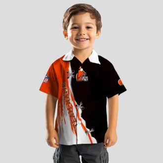 Cleveland Browns Edgy Streaks Hawaiian Shirt, Custom Brown White NFL Fan Gear