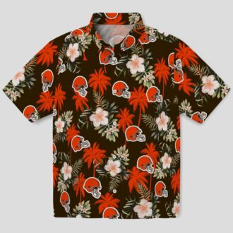 Cleveland Browns Floral Palm Hawaiian Shirt, NFL Beachwear for Football Fans
