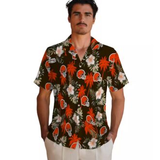 Cleveland Browns Floral Palm Hawaiian Shirt, NFL Beachwear for Football Fans