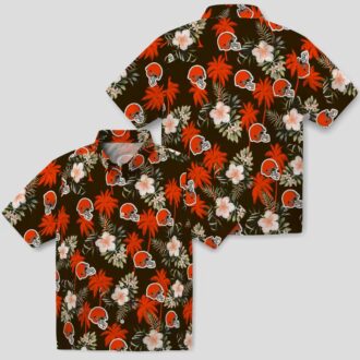 Cleveland Browns Floral Palm Hawaiian Shirt, NFL Beachwear for Football Fans