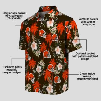 Cleveland Browns Floral Palm Hawaiian Shirt, NFL Beachwear for Football Fans