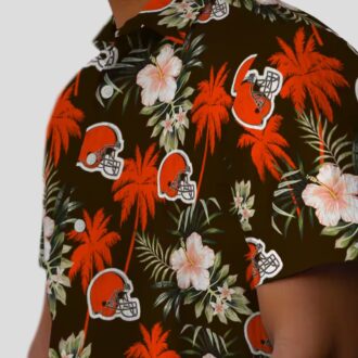 Cleveland Browns Floral Palm Hawaiian Shirt, NFL Beachwear for Football Fans