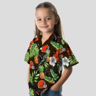 Cleveland Browns Game Day Hawaiian Shirt for Fans, Tropical Pineapple Toucan Luau Outfit