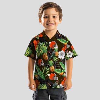 Cleveland Browns Game Day Hawaiian Shirt for Fans, Tropical Pineapple Toucan Luau Outfit