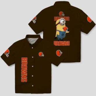 Cleveland Browns NFL Minion Hawaiian Shirt, Tropical Brown Beach Party Outfit
