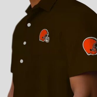 Cleveland Browns NFL Minion Hawaiian Shirt, Tropical Brown Beach Party Outfit