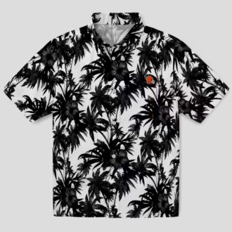 Cleveland Browns Palm Tree Hawaiian Shirt, NFL Black White Summer Aloha Shirt