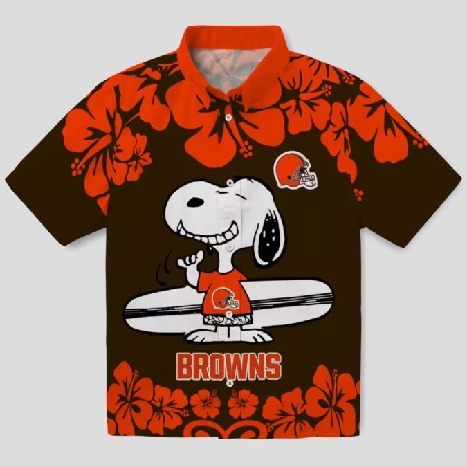 Cleveland Browns Snoopy Beach Shirt, Tropical Hawaiian Summer Outfit