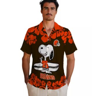 Cleveland Browns Snoopy Beach Shirt, Tropical Hawaiian Summer Outfit
