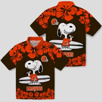 Cleveland Browns Snoopy Beach Shirt, Tropical Hawaiian Summer Outfit