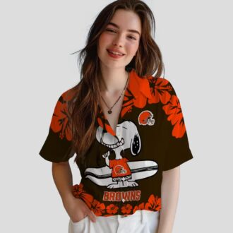 Cleveland Browns Snoopy Beach Shirt, Tropical Hawaiian Summer Outfit