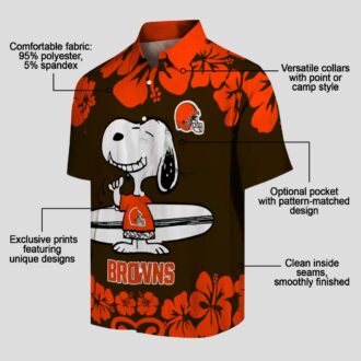 Cleveland Browns Snoopy Beach Shirt, Tropical Hawaiian Summer Outfit