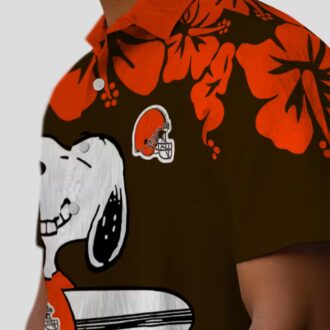 Cleveland Browns Snoopy Beach Shirt, Tropical Hawaiian Summer Outfit