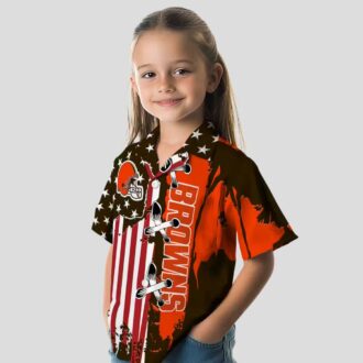 Cleveland Browns Stitched Flag Hawaiian Shirt, NFL Tailgating & Luau Outfit