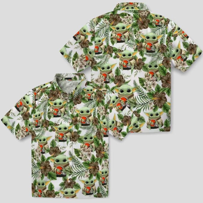 Cleveland Browns Yoda Green Hawaiian Shirt, NFL Tropical Aloha Shirt for Summer