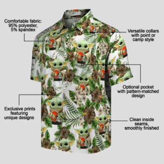 Cleveland Browns Yoda Green Hawaiian Shirt, NFL Tropical Aloha Shirt for Summer