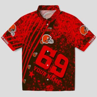 Custom Cleveland Browns Tropical Hawaiian Shirt, Star Stripes Brown Game Day Outfit