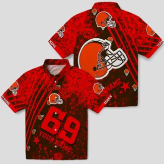 Custom Cleveland Browns Tropical Hawaiian Shirt, Star Stripes Brown Game Day Outfit