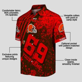 Custom Cleveland Browns Tropical Hawaiian Shirt, Star Stripes Brown Game Day Outfit