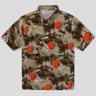 NFL Cleveland Browns Coastal Palms Hawaiian Shirt, Summer Beach Button Up
