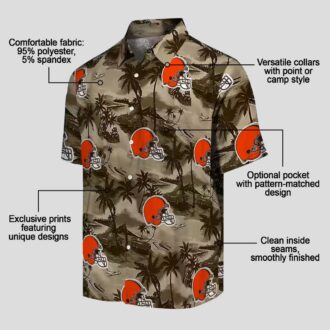 NFL Cleveland Browns Coastal Palms Hawaiian Shirt, Summer Beach Button Up
