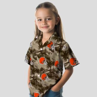 NFL Cleveland Browns Coastal Palms Hawaiian Shirt, Summer Beach Button Up