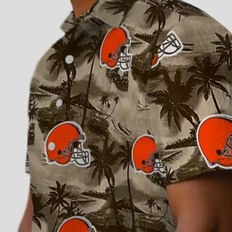 NFL Cleveland Browns Coastal Palms Hawaiian Shirt, Summer Beach Button Up