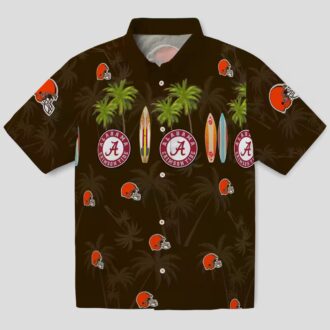 NFL Cleveland Browns Game Day Hawaiian Shirt, Surfboard Palm Summer Shirt
